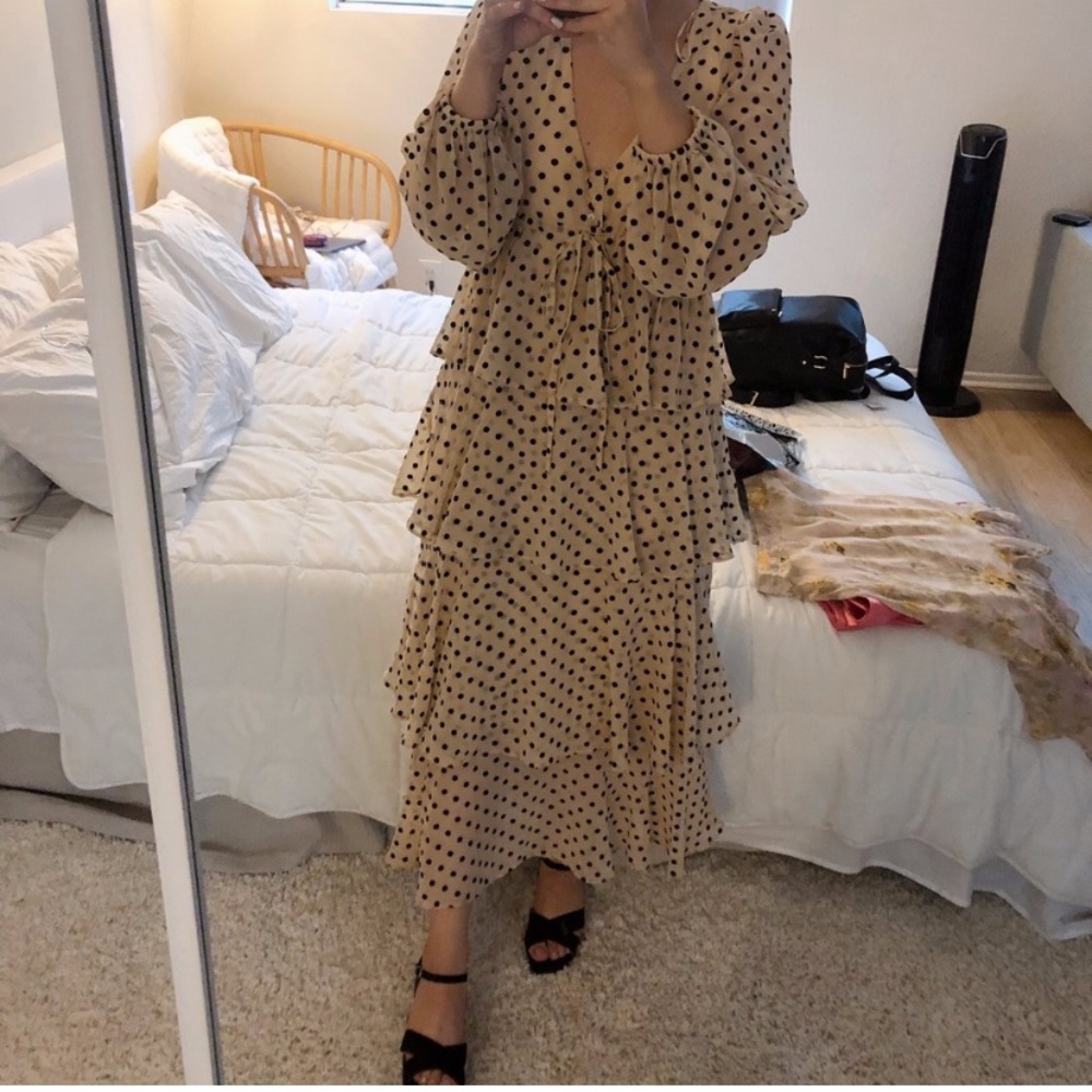 Zara Polka Dot Tiered Dress - Picture 8 of 9